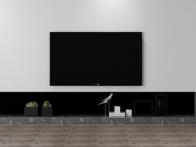 现代极简电视柜模型3d模型