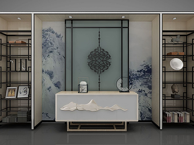 新中式风格装饰柜模型3d模型