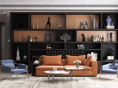 现代客厅沙发茶几3d模型