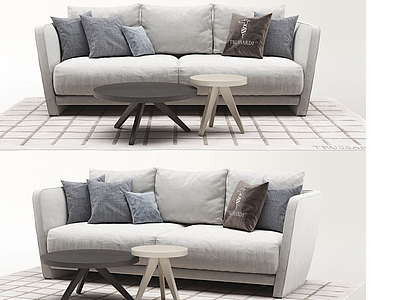 3d现代北欧双人沙发模型