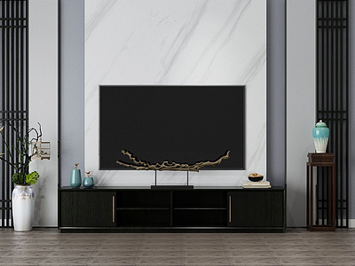 电视柜电视墙模型3d模型