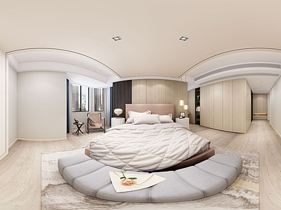现代卧室全景模型3d模型
