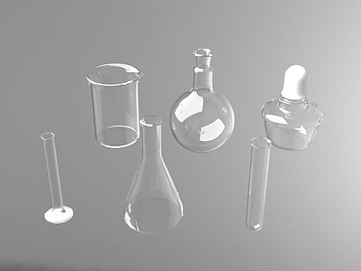3d实验工具烧杯量杯模型