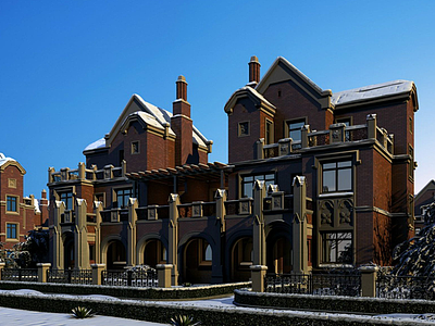 别墅景观模型3d模型