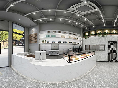 面包店餐厅全景模型3d模型