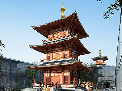 3d寺庙模型