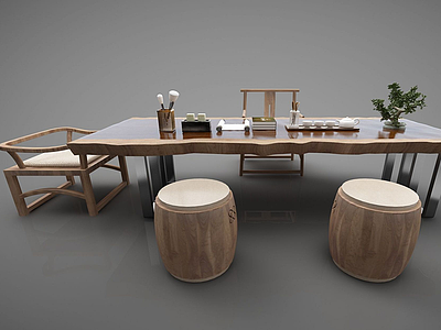 3d桌椅组合模型