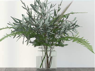 3d现代绿植模型