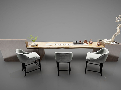 3d桌椅组合模型
