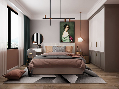 3d现代客餐厅卧室模型