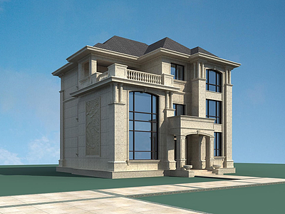 欧式别墅建筑模型3d模型