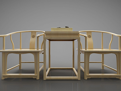 桌椅组合模型3d模型