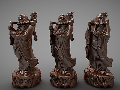 新中式风格雕塑模型3d模型