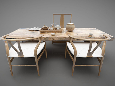 茶桌椅模型3d模型