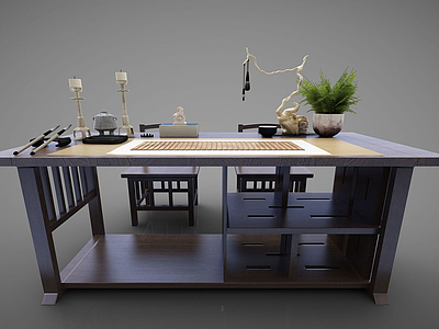 3d书桌模型