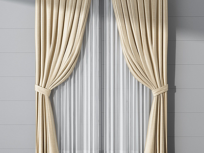 3d美式窗帘模型
