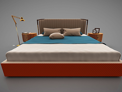 新中式风格床模型3d模型