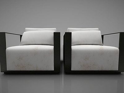 新中式风格单人沙发模型3d模型