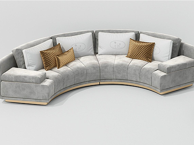 现代弧形多人沙发模型3d模型