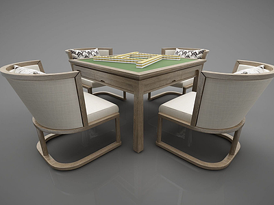 3d新中式麻将桌娱乐桌模型