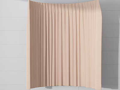 3d简约浴帘窗帘模型