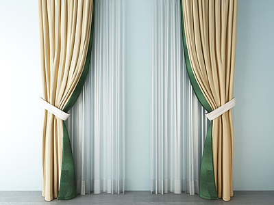 欧式丝绸窗帘模型3d模型