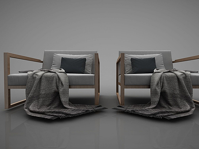 3d新中式风格沙发模型