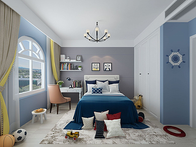 地中海儿童房卧室模型3d模型