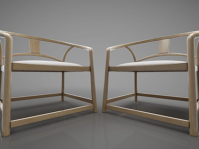 3d新中式沙发椅子模型