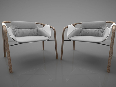 3d新中式风格单椅组合模型