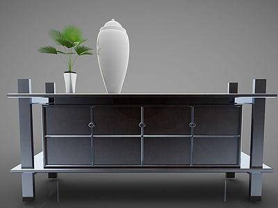 新中式风格装饰柜模型3d模型