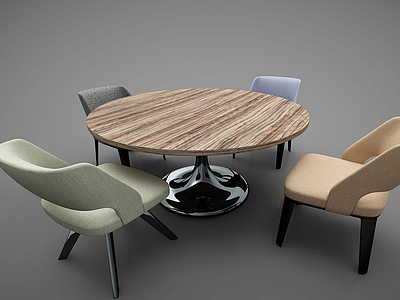 现代风格圆形餐桌模型