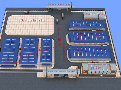 工业厂房建筑鸟瞰模型3d模型