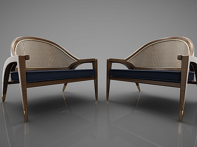新中式椅子组合模型3d模型