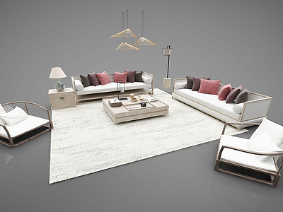 3d新中式风格家具模型