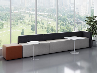现代休闲软体沙发茶几3d模型