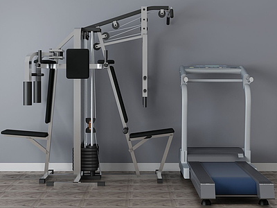 3d健身房健身器材模型