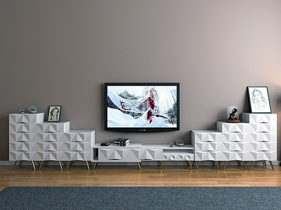 3d北欧风格电视柜模型