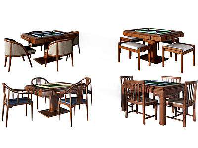 3d新中式麻将桌模型