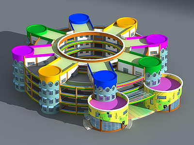 现代幼儿园大楼模型3d模型