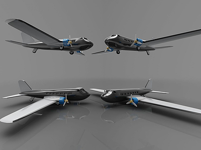 3d现代飞机模型