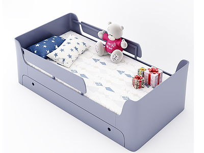 现代儿童床婴儿床3d模型