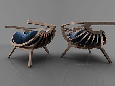 3d现代风格休闲椅子模型