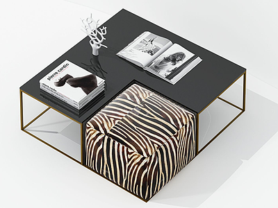 3d现代时尚茶几凳组合模型