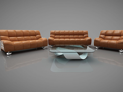 3d现代多人沙发组合模型