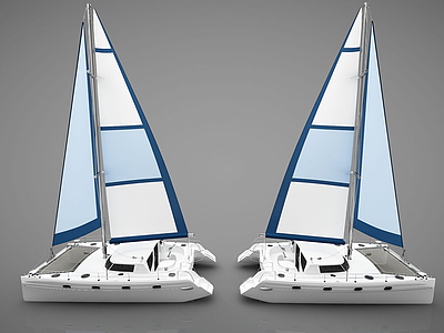 3d现代帆船模型