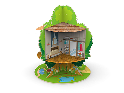 木质玩具树屋模型3d模型