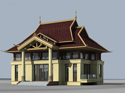 3d泰式别墅模型