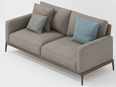 新中式棉麻布艺沙发模型3d模型