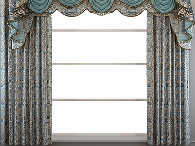 欧式窗帘窗幔模型3d模型
